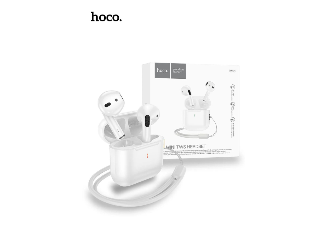 Hoco EW53 Wireless Mini Bluetooth Earbuds - Sweat-Resistant & Compact Hoco EW53 Wireless Mini Bluetooth Earbuds - Sweat-Resistant & Compact